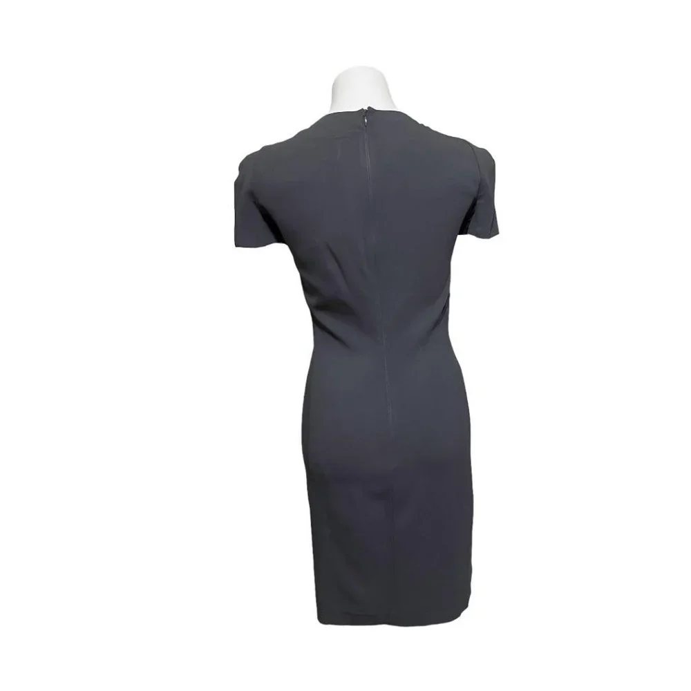 Zac Posen Grey Puff Sleeve Scoop Neck Dress - Picture 4 of 8